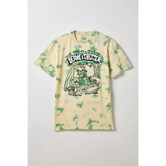 NWT Parks Project X Yogi Bear Leave It Better Graphic Tie-Dye Tee in Sage sz L - Picture 1 of 6